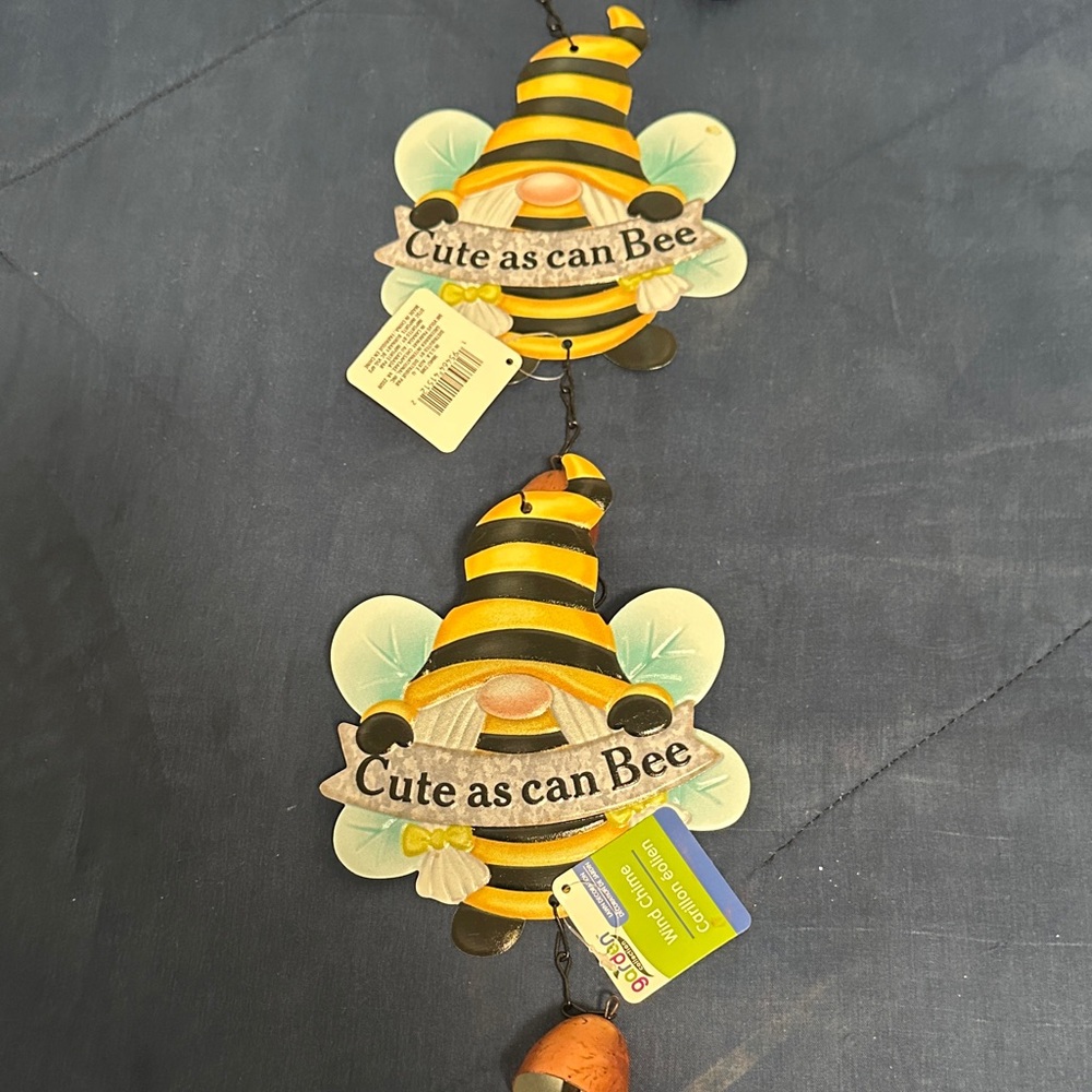 Cute as can Bee Hanging Decor - Yellow & Black Bee Gnomes All three